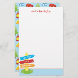 Niedliches Sommercampingmuster Briefpapier