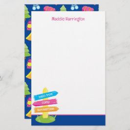 Niedliches Sommercampingmuster Briefpapier