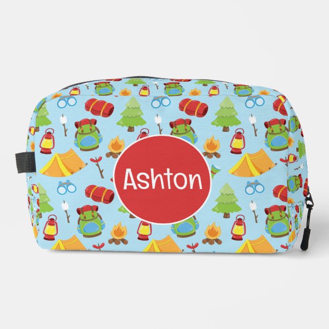 Niedliches Sommercampingmuster Waschbeutel (Vorderseite)