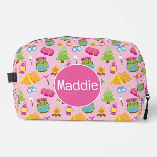 Niedliches Sommercampingmuster Waschbeutel (Vorderseite)