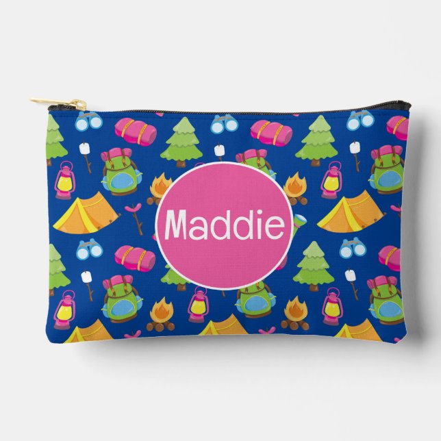 Niedliches Sommercampingmuster Zubehörtasche (Vorderseite)