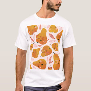 Niedliches Sommermuster mit Orangenbirnen. T-Shirt