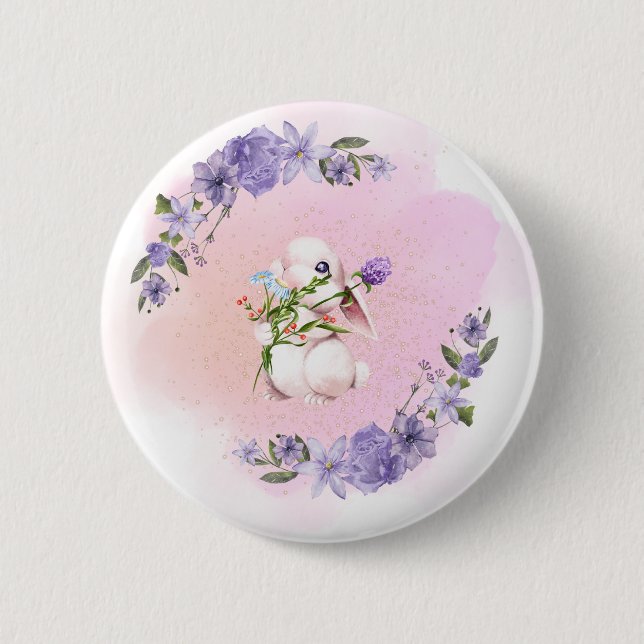 Niedliches Sonnenbad und Blume Button (Vorderseite)