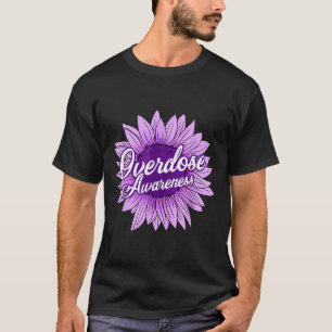 Niedliches Sonnenblumen-Lila-Band Opioid-Überdosie T-Shirt