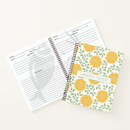 Niedliches Sonnenblumenmuster Oma-Rezept Notizbuch