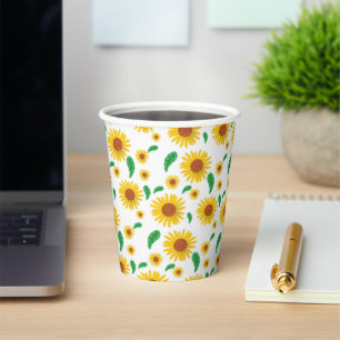 Niedliches Sonnenblumenmuster PARTY Papieraufschni Pappbecher