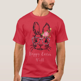 Niedliches Sonnengesicht mit Brille Leopard Print T-Shirt