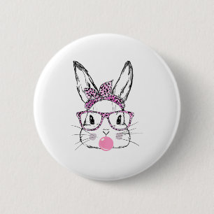 Niedliches Sonnengesicht Rosa Leopard Brille Bubbl Button