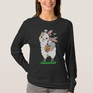 Niedliches Sonnenschiff Llama Holding Egg Basket H T-Shirt