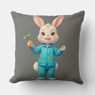 Niedliches Sonnentragen Pajamas Holding a Carrot Kissen