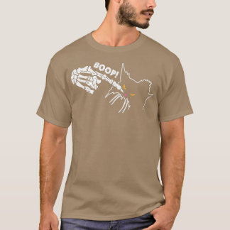 Niedliches sonniges Halloween Black Cat Boop Skele T-Shirt