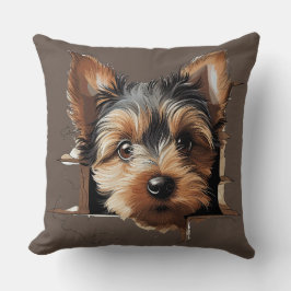 Niedliches, sonniges Welpengesicht Kissen