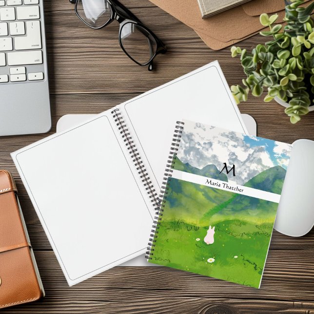 Niedliches sonniges Wetter mit Aussicht auf Berge Notizbuch (Von Creator hochgeladen)