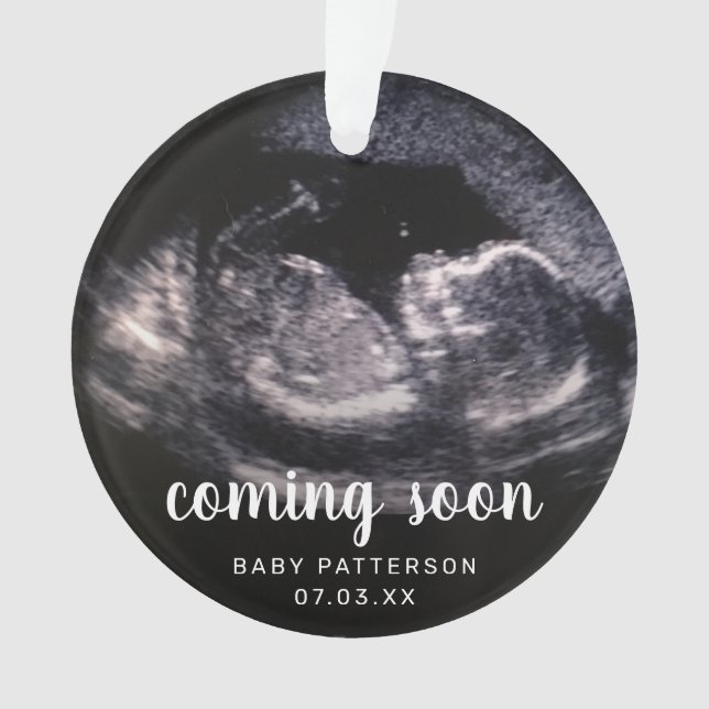 Niedliches Sonogram Foto Schwangerschaft Weihnacht Ornament (Vorderseite)