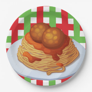 Niedliches Spaghetti-Party Pappteller