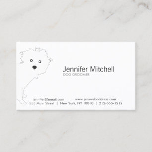 Niedliches spähendes Welpen-Weiß Visitenkarte
