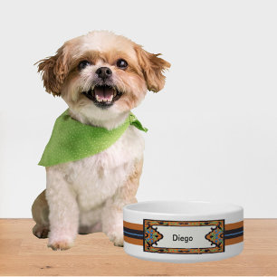 Niedliches Spanisch-Adobe-Stil Personalisiert-Dog- Napf