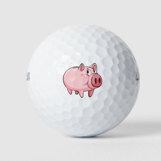 Niedliches Sparschwein Golfball (Vorderseite)