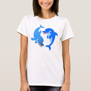 Niedliches Spielen Cartoon Delphine T - Shirt