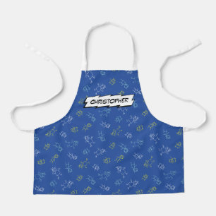 Niedliches Spielen von Kindern blauer personalisie Schürze