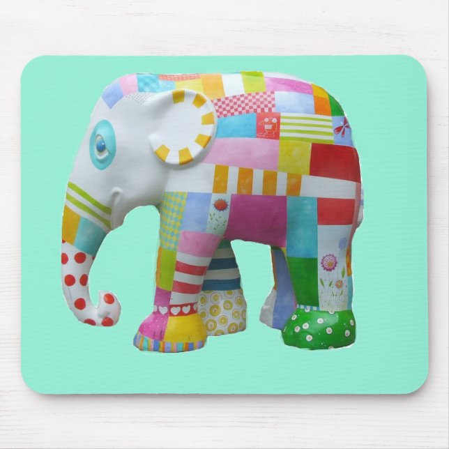 Niedliches Spielzeug Retro-Elefant whimsical bunt Mousepad (Vorne)