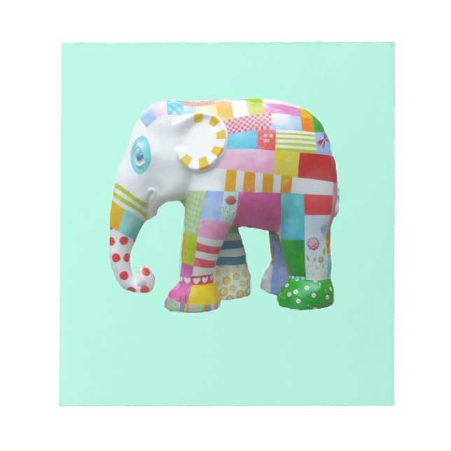 Niedliches Spielzeug Retro-Elefant whimsical bunt Notizblock (Vorderseite)