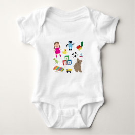 Niedliches Spielzeugmuster Baby Strampler