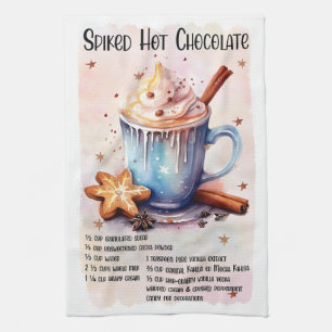 Niedliches Spiked Hot Chocolate Weihnachtsgetränk Geschirrtuch