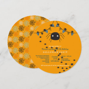 Niedliches Spinnen-Party Einladung