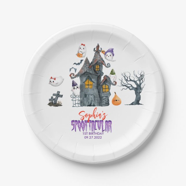 Niedliches Spooktacular Halloween Pappteller (Vorderseite)
