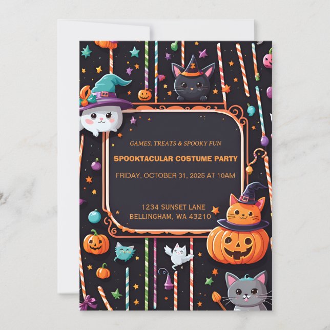 Niedliches Spooktakuläres Halloween-Party Einladun Einladung (Vorderseite)