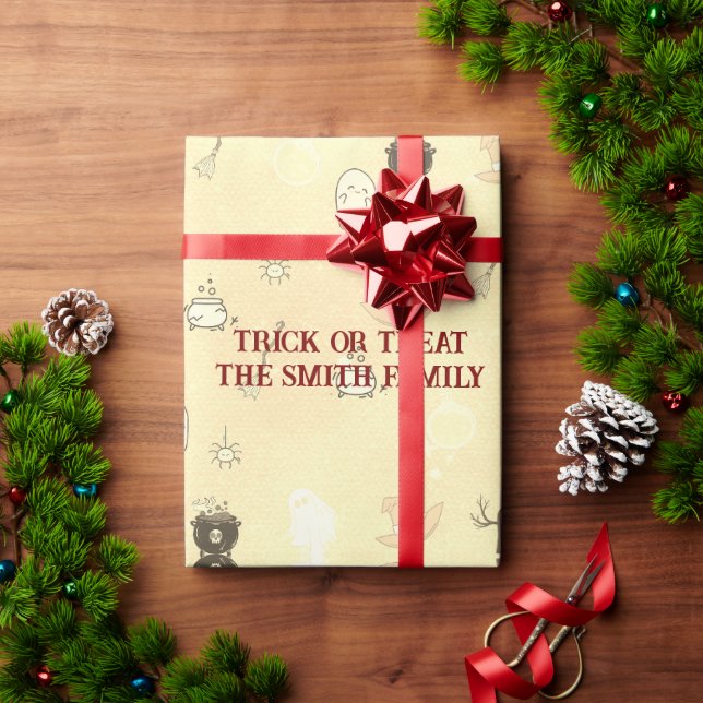 Niedliches Spooktakuläres Halloween-Party Geschenkpapier (Feiertagsgeschenk)