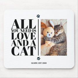 Niedliches Sprichwort ist Liebe und Katze  Mousepad