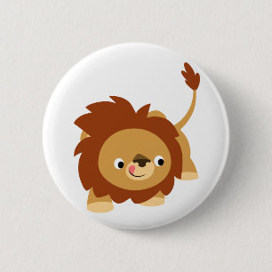 Niedliches Sprightly Cartoon-Löwe-Knopf-Abzeichen Button