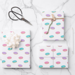 Niedliches Sprinkle Donuts Muster Geschenkpapier Set