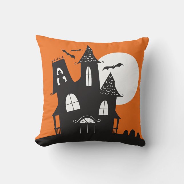 Niedliches Spuk Haus-Halloweenthrow-Kissen Kissen (Vorderseite)
