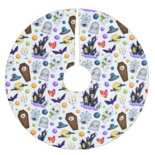 Niedliches Spuk Hausmuster Polyester Weihnachtsbaumdecke