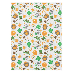 Niedliches St. Paddy's Day Irisches Themenmuster Tischdecke