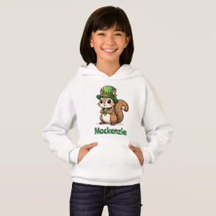 Niedliches St. Patrick's Day Eichhörnchen mit Grün Hoodie