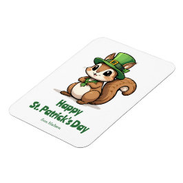 Niedliches St. Patrick's Day Eichhörnchen mit Grün Magnet