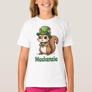 Niedliches St. Patrick's Day Eichhörnchen mit Grün T-Shirt