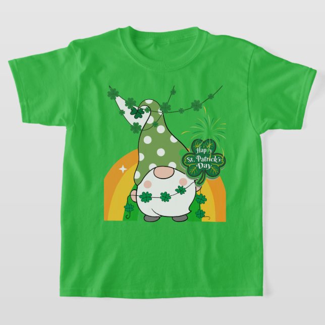 Niedliches St. Patrick's Day Gnome mit ShamrocksT- T-Shirt (Ablage )