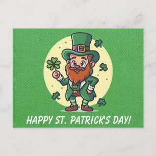 Niedliches St Patricks Day Irish Leprechaun Kleebl Postkarte
