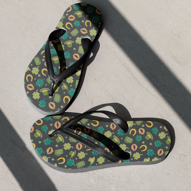 Niedliches St. Patrick's Day Pattern Flip Flops (Von Creator hochgeladen)