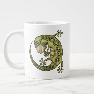 Niedliches Stammes Green Gecko Jumbo-Tasse