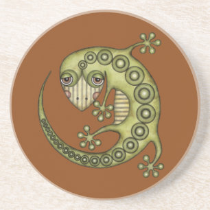 Niedliches Stammes Green Gecko Sandstein Untersetzer