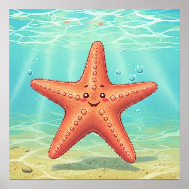 Niedliches Starfish Poster (Vorne)