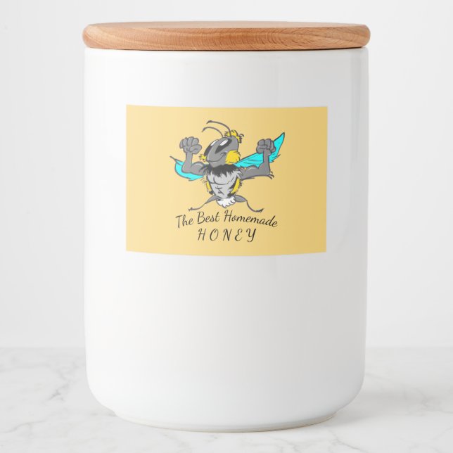 Niedliches Starke Hummeln Cartoon Food Label Set Lebensmitteletikett (Vorderseite)