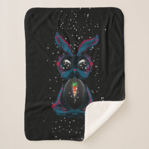 Niedliches Starlight Eyes Kaninchen in Yoga Pose M Sherpadecke