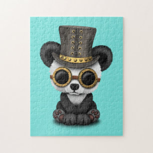 Niedliches Steampunk Baby-PandaBärenjunges Puzzle